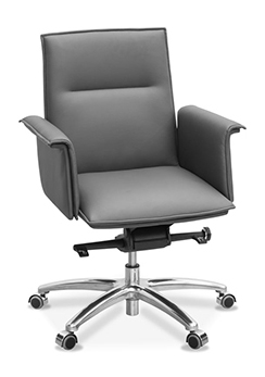 Кресло для посетителя Юнитекс Лео H ML 670*600 Л/H/ML/G/NL50/k Серая