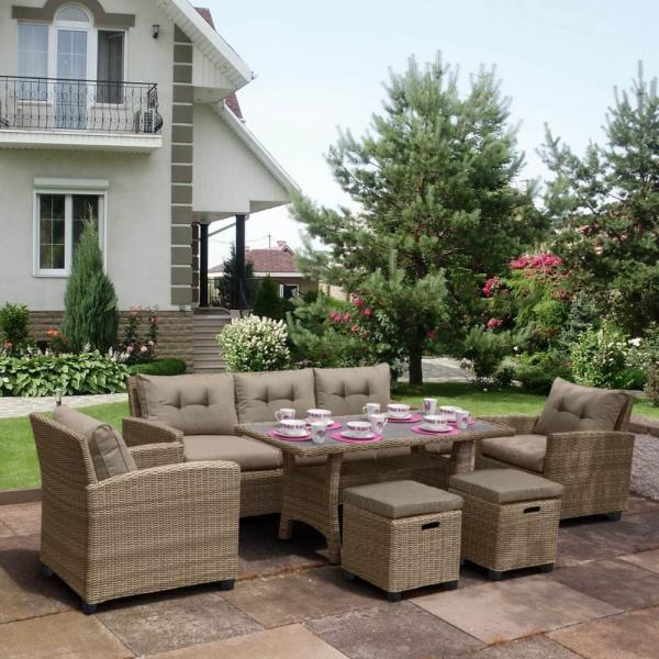 Комплект мебели с диваном Afina Garden AFM-310B Beige Бежевый