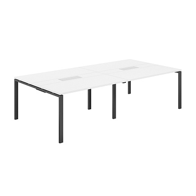 Стол переговорный комбинированный Norden Сигма 2800х1438х750 МК60х30 SG.285.WH.63.AN.WH Белый Снег / Антрацит