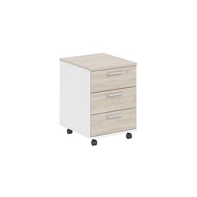 Тумба мобильная с 3 ящ. с замком 450*394 Norden Микс MX.411.WHOL Белый / Дуб Светлый