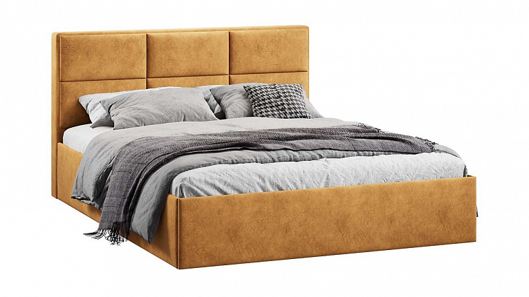 Кровать 180х200 c подъемным механизмом Стелла микровелюр Wellmart Yellow Трия