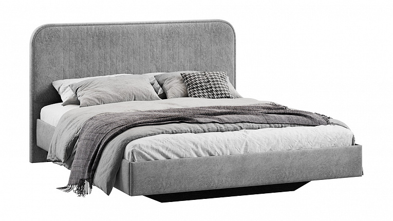 Кровать без подъемного механизма Тиффани Трия Тип 1 Микровелюр Wellmart Silver 1400x2000