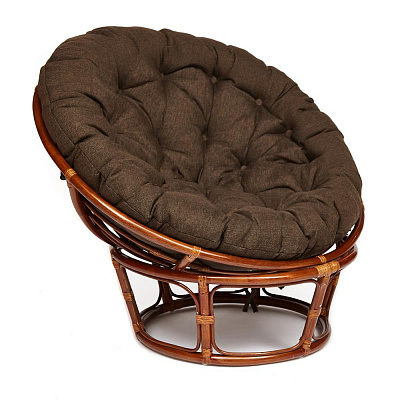 Кресло PAPASAN / ПАПАСАН 23/01 W с подушкой орех ткань коричневый