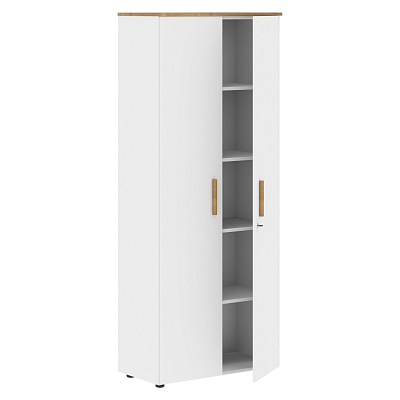 Шкаф с глухими дверьми Skyland ФОРТА (Forta) FHC 80.1(Z) Белый Премиум / Дуб Гамильтон