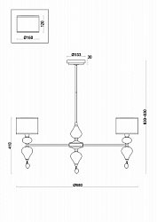 Люстра на штанге Freya Raise / Рейз FR5369CL-08BS