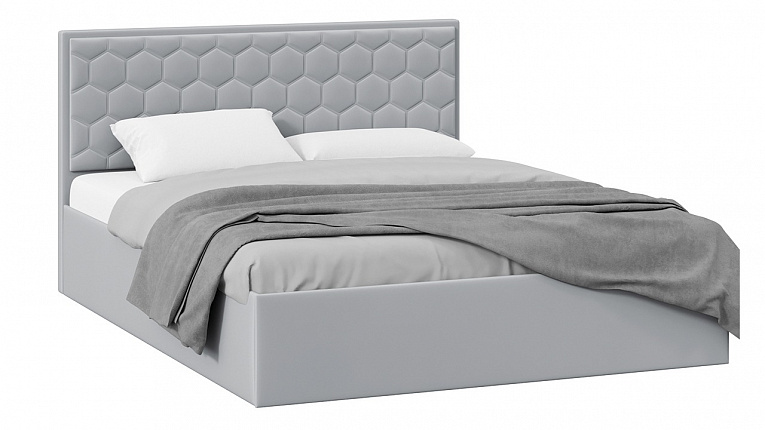Кровать 160х200 с подъемным механизмом Порто ТриЯ велюр Confetti Silver
